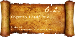 Ongerth Letícia névjegykártya